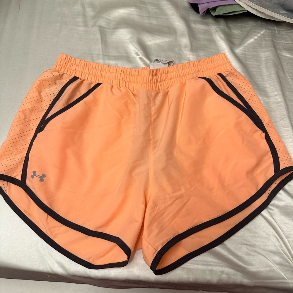 Orange/coral Under Armor athletic shorts
